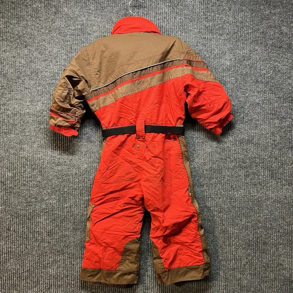 Vintage Obermeyer Kids Size 3‎ Ski Suit Brown Red Insulated Warm Snowboard Ski